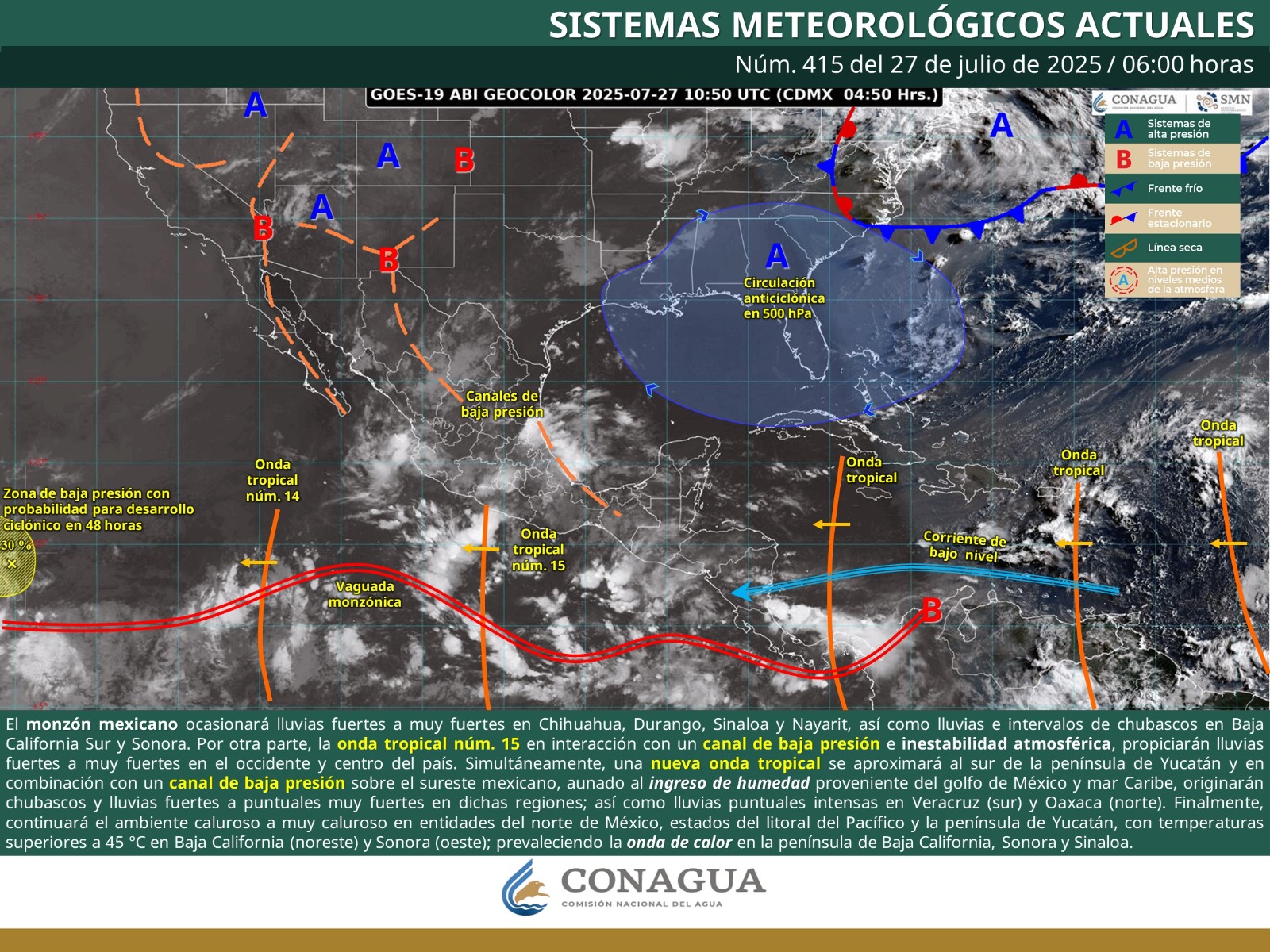 Persistirán lluvias y tormentas eléctricas vespertinas para este domingo en Oaxaca