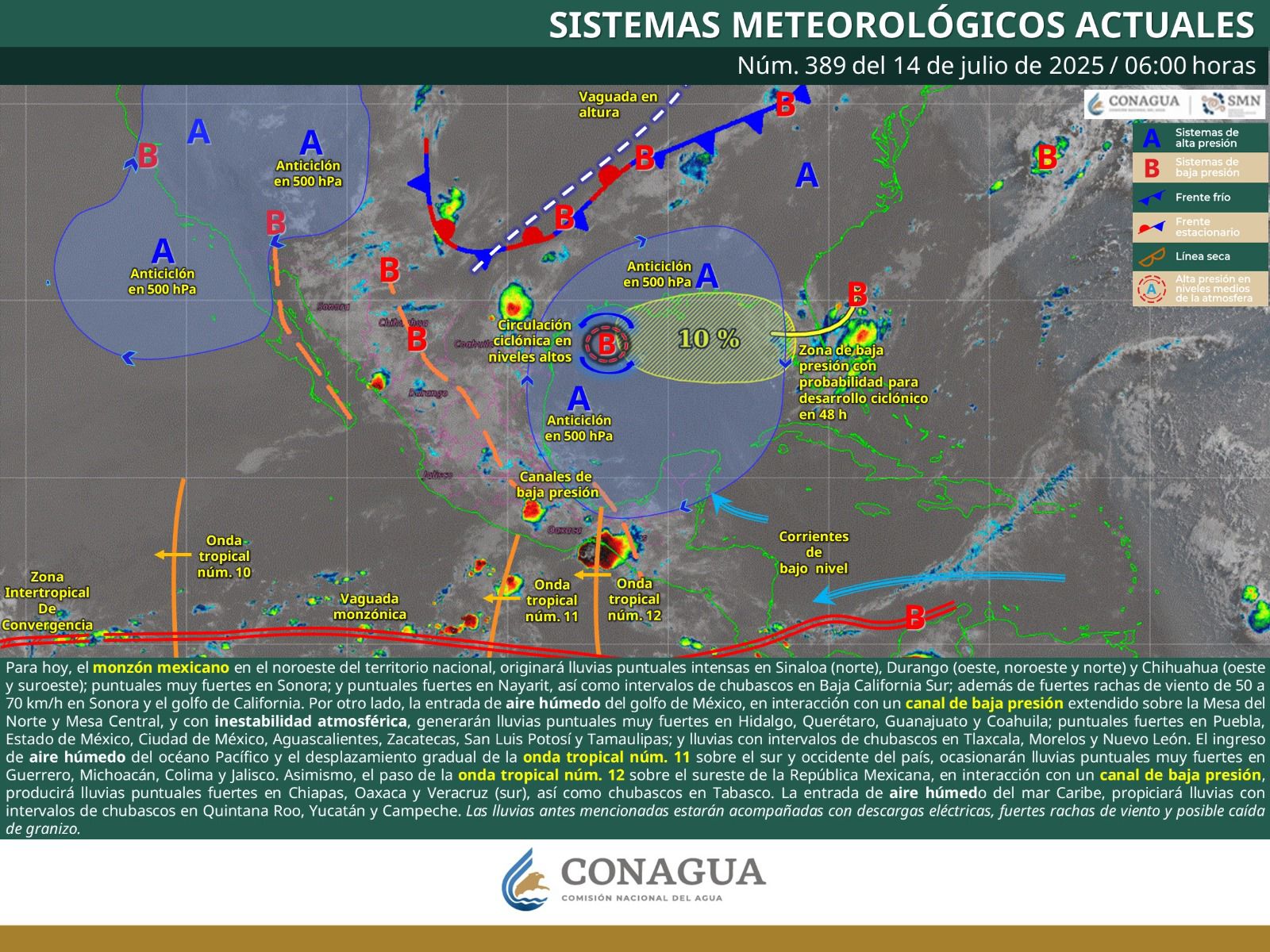 Se prevén lluvias y tormentas puntuales en Oaxaca para este lunes