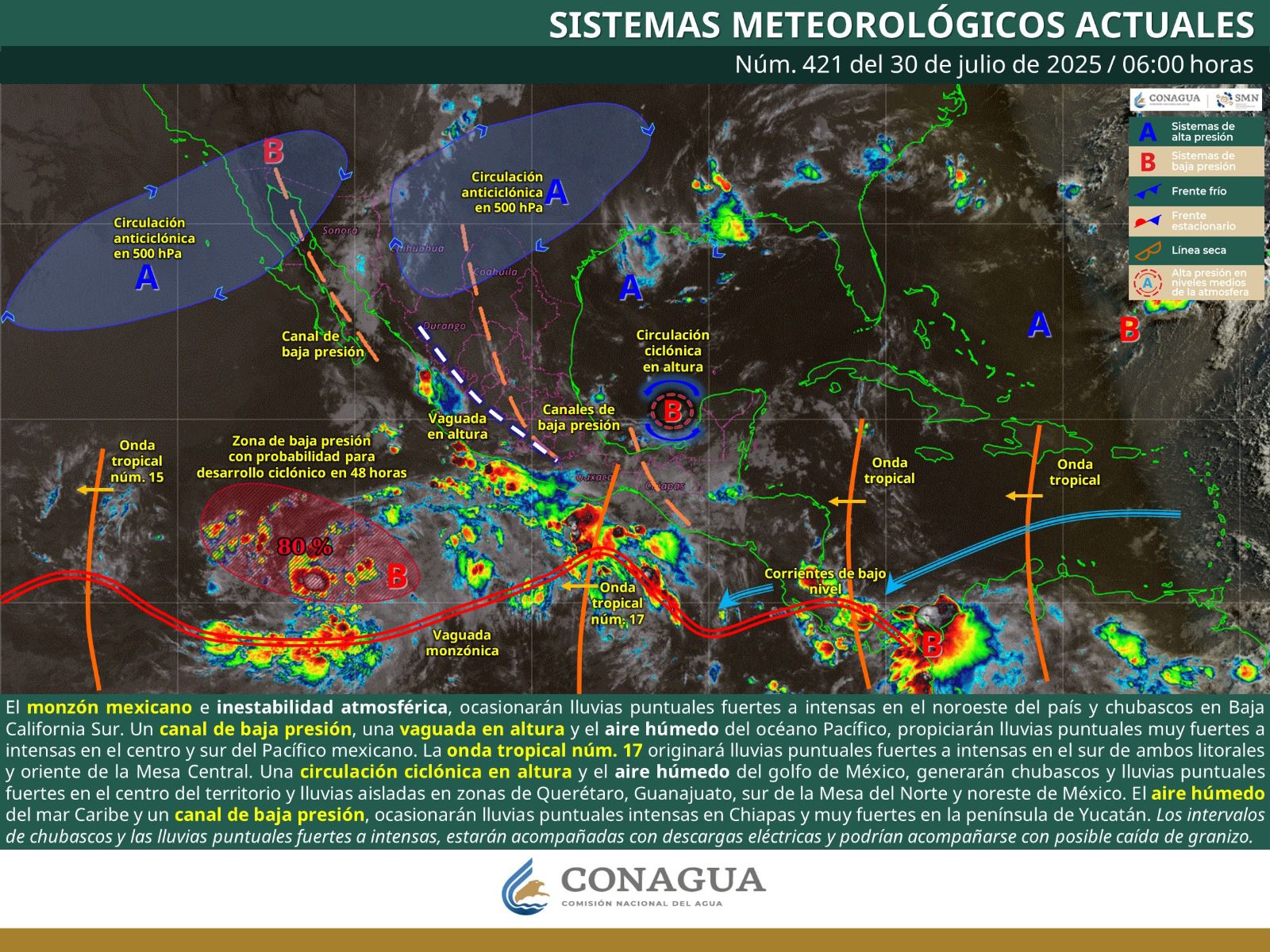 Pronostican tormentas puntuales fuertes por la tarde en gran parte del territorio oaxaqueño