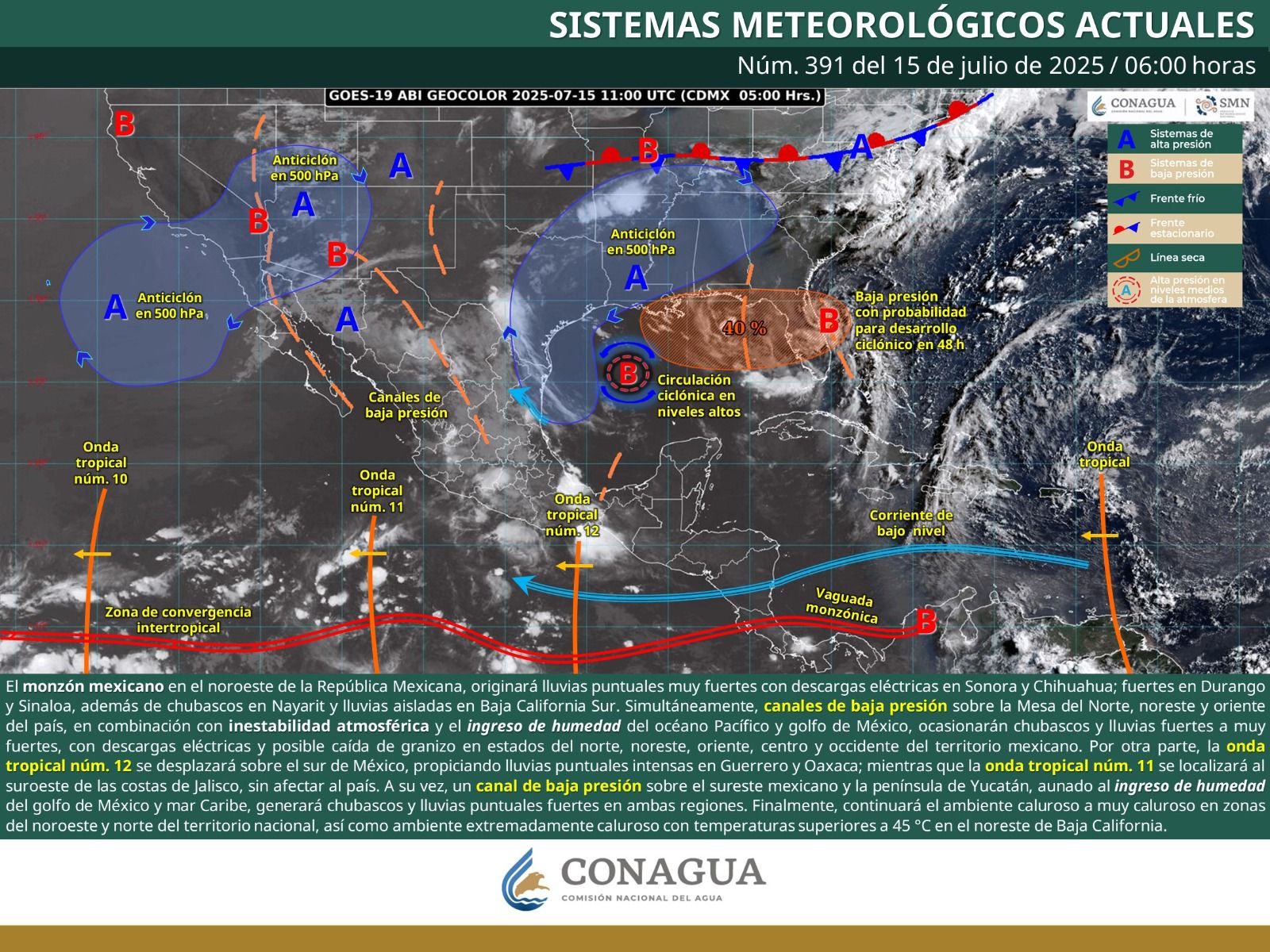 Predominarán cielos nublados y lluvias en la Mixteca, Sierra Sur y Costa