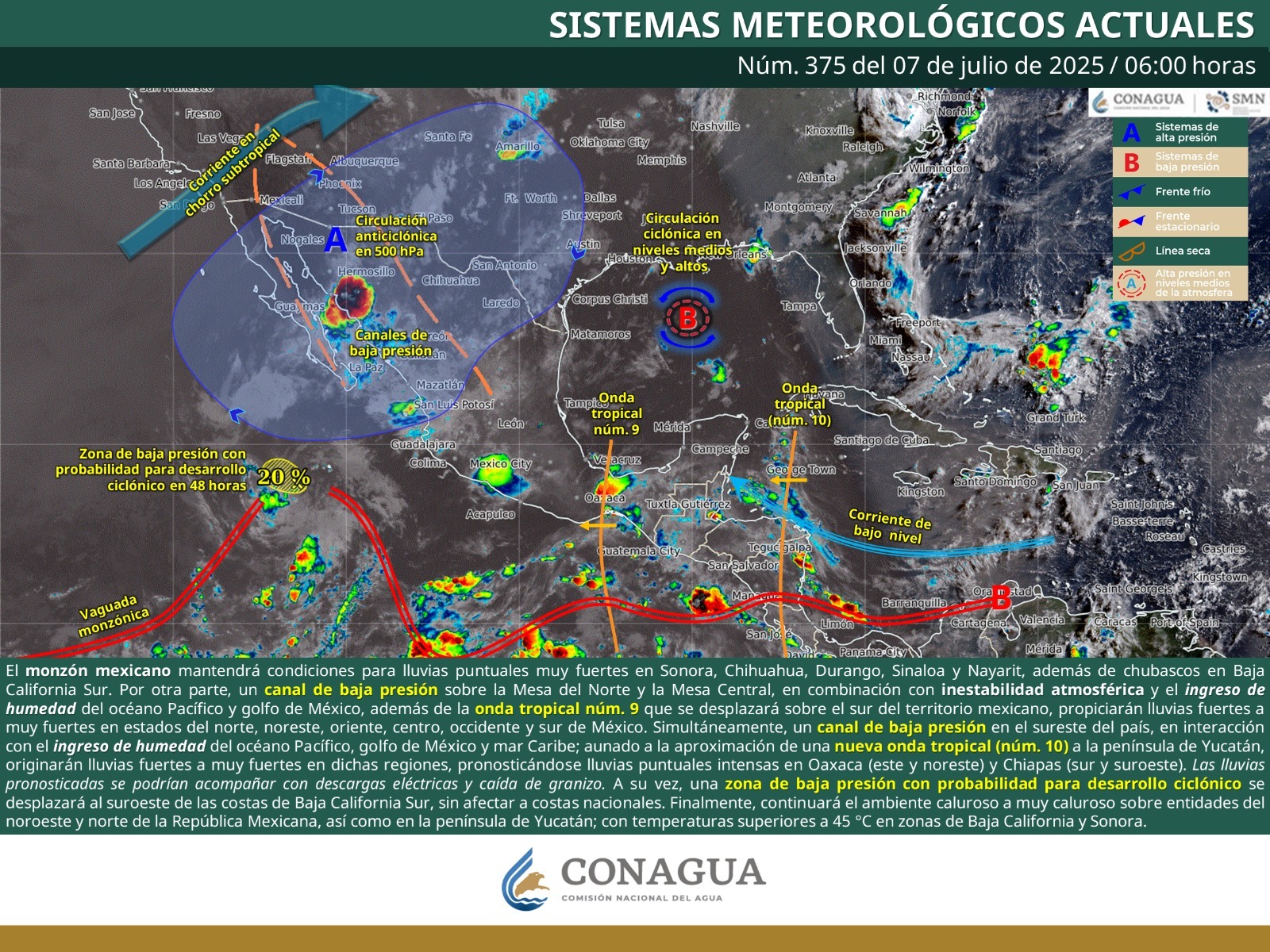 Se prevén lluvias y tormentas aisladas en gran parte de Oaxaca para este lunes