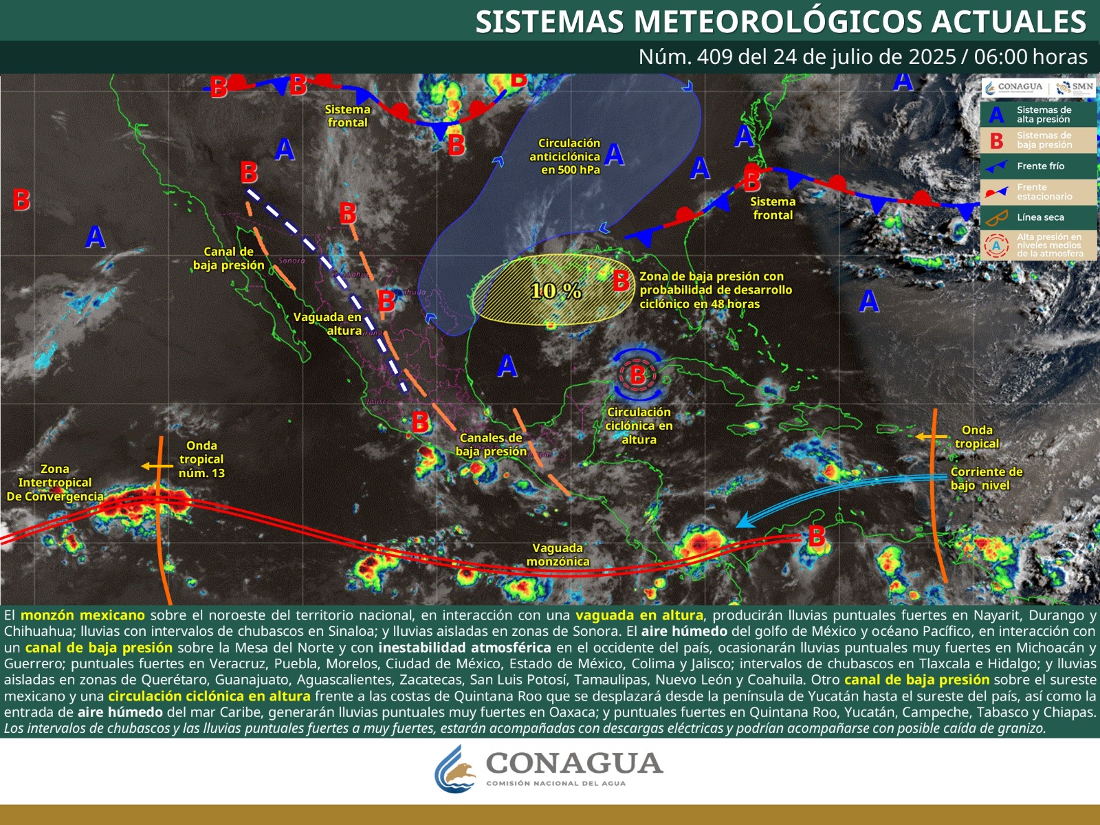 Pronostican lluvias con mayor énfasis en la tarde-noche de este jueves en Oaxaca