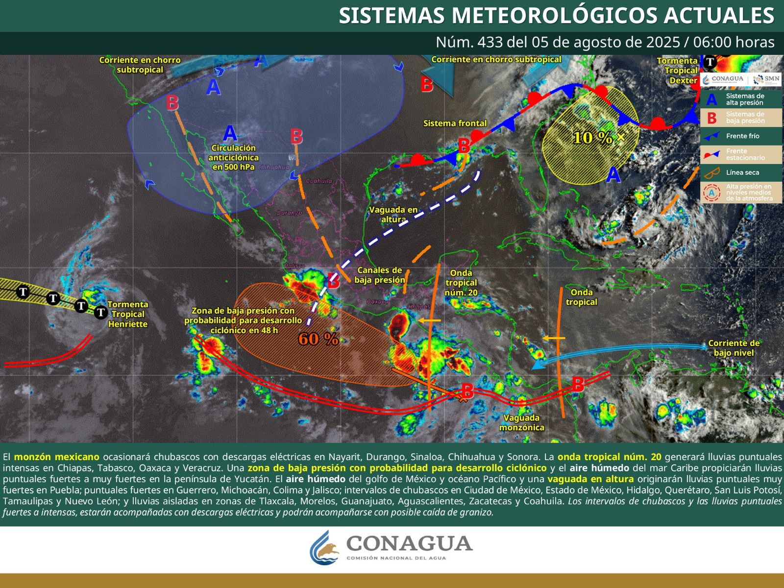 Este martes continuarán lluvias y tormentas en diferentes puntos de Oaxaca