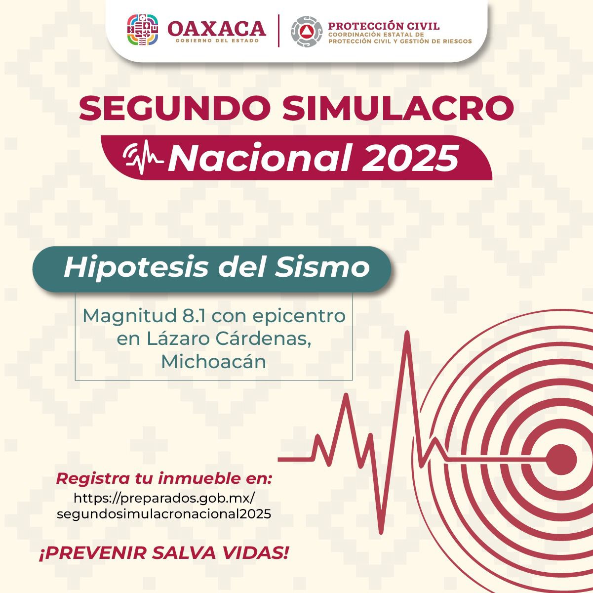 Convoca Protección Civil al Segundo Simulacro Nacional 2025