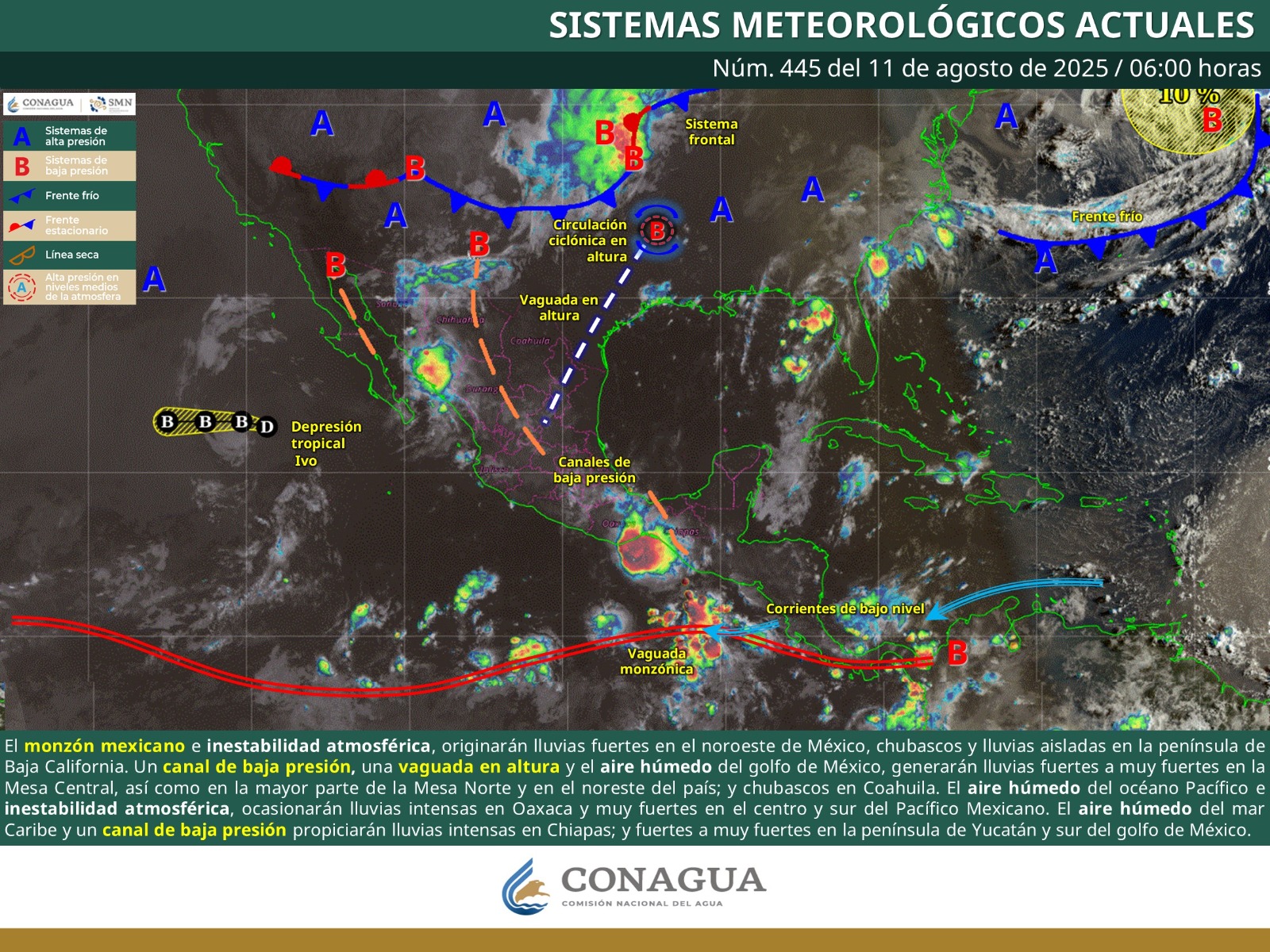 Propiciarán condiciones meteorológicas lluvias y tormentas por la tarde en Oaxaca
