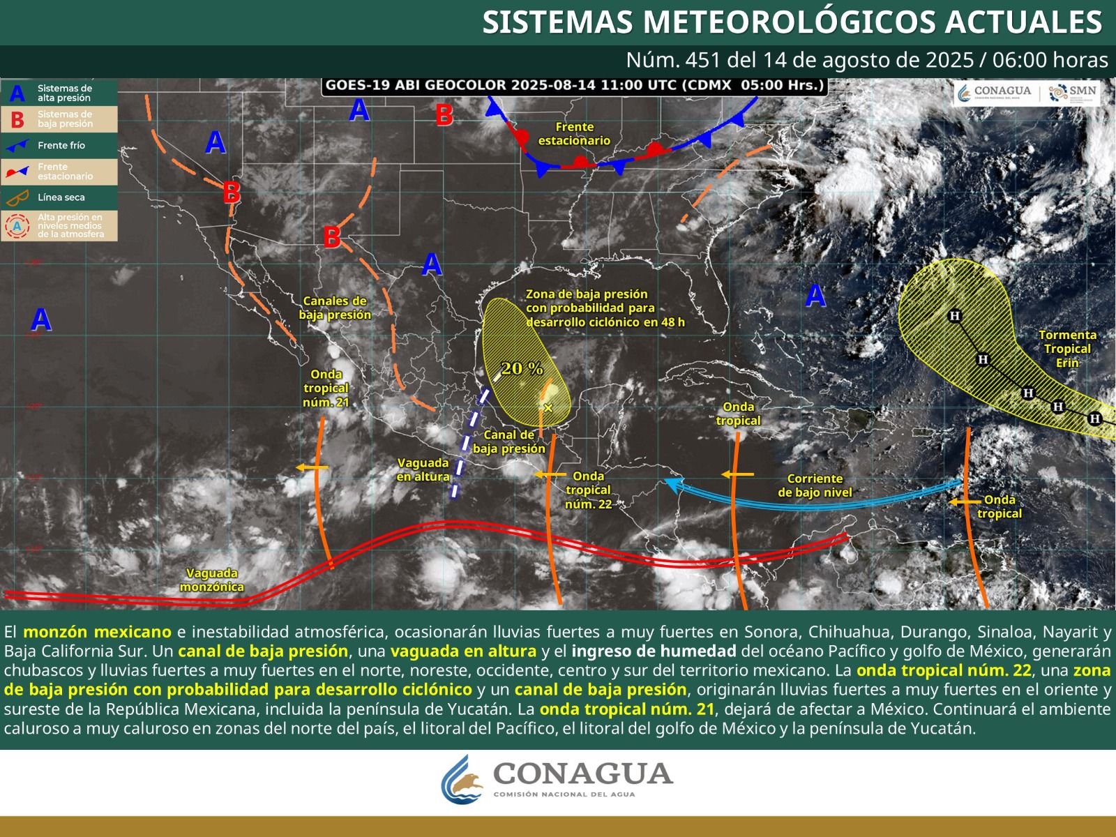 Persistirán lluvias y tormentas con actividad eléctrica en Oaxaca durante este jueves