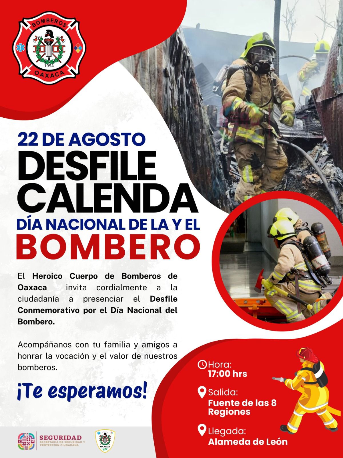 Invita SSPC a participar en desfile calenda para conmemorar el Día Nacional de la y el Bombero