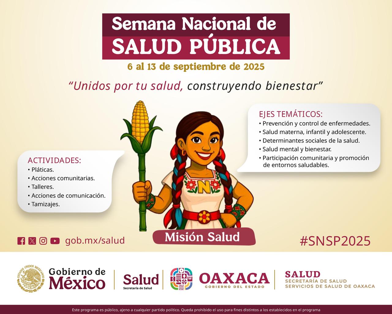 Se suma Oaxaca a Semana Nacional de Salud Pública 2025