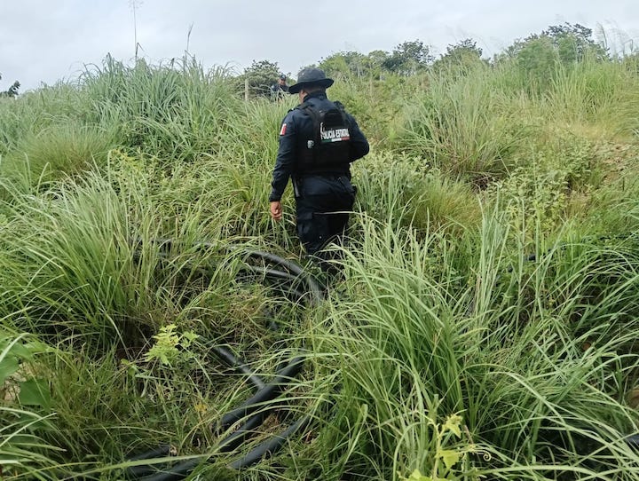 Corporaciones de seguridad localizan toma clandestina de hidrocarburos en el Istmo de Tehuantepec