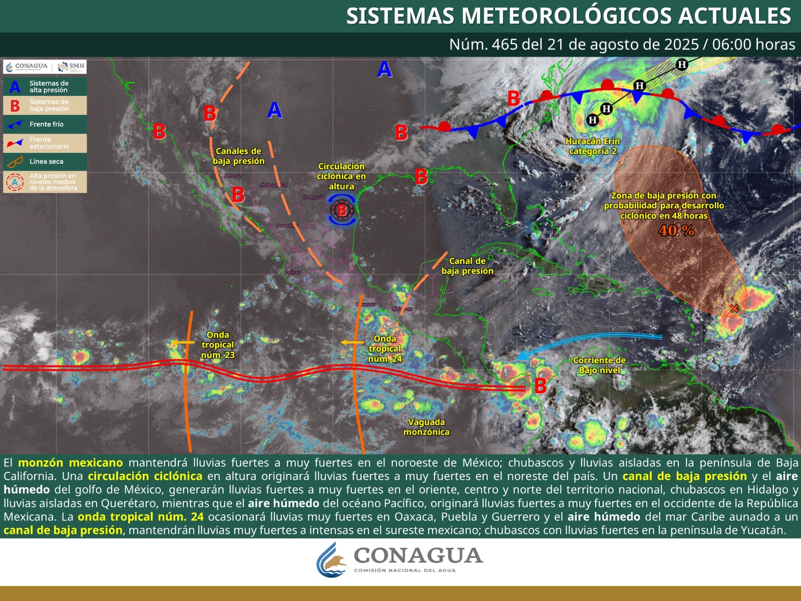 Persistirán lluvias en la Sierra Sur y algunas zonas de los Valles Centrales y Mixteca para este jueves