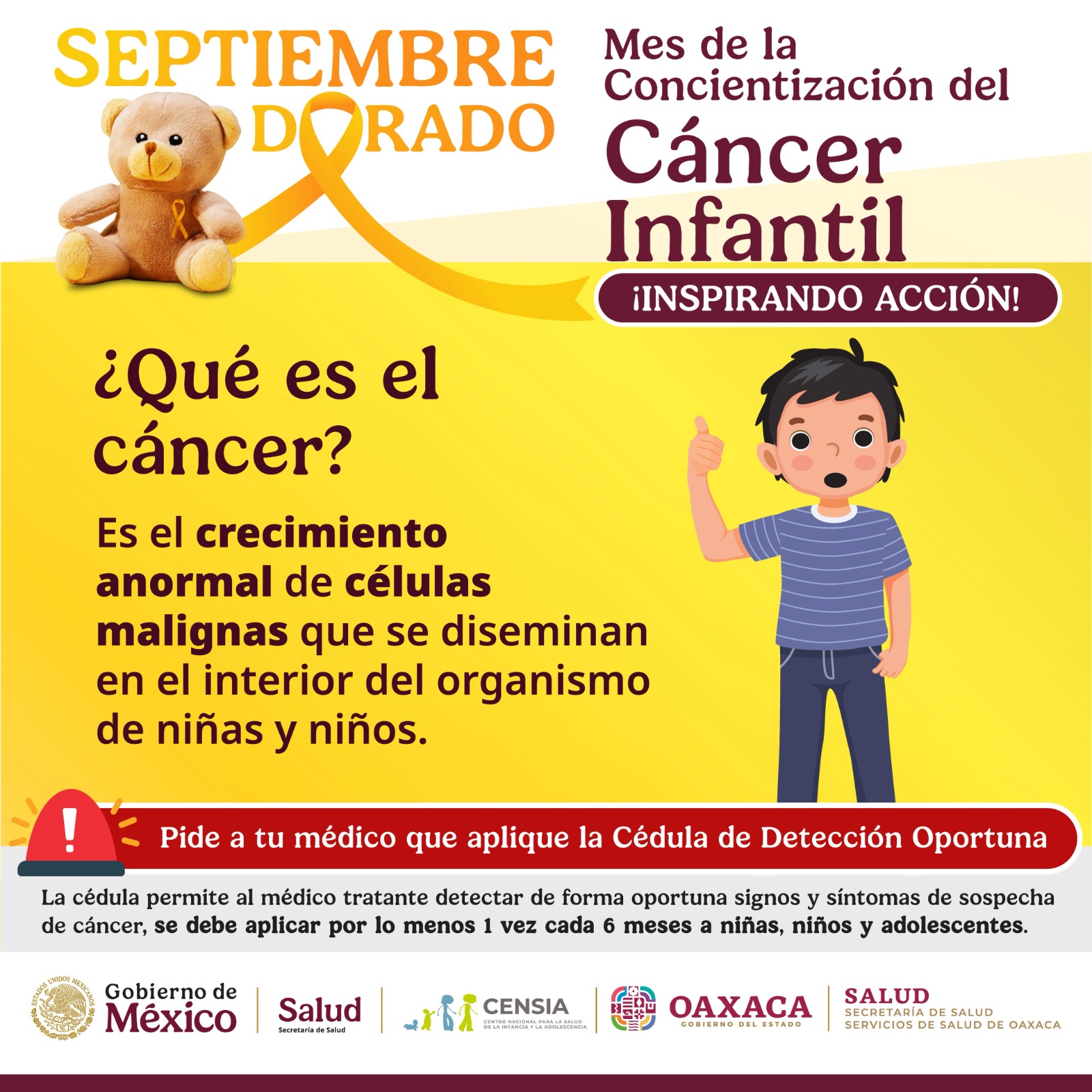 La detección temprana del cáncer infantil salva vidas: SSO