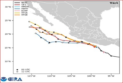 Monitorea Protección Civil formación de depresión tropical Trece -E al sur de las costas de Oaxaca y Guerrero