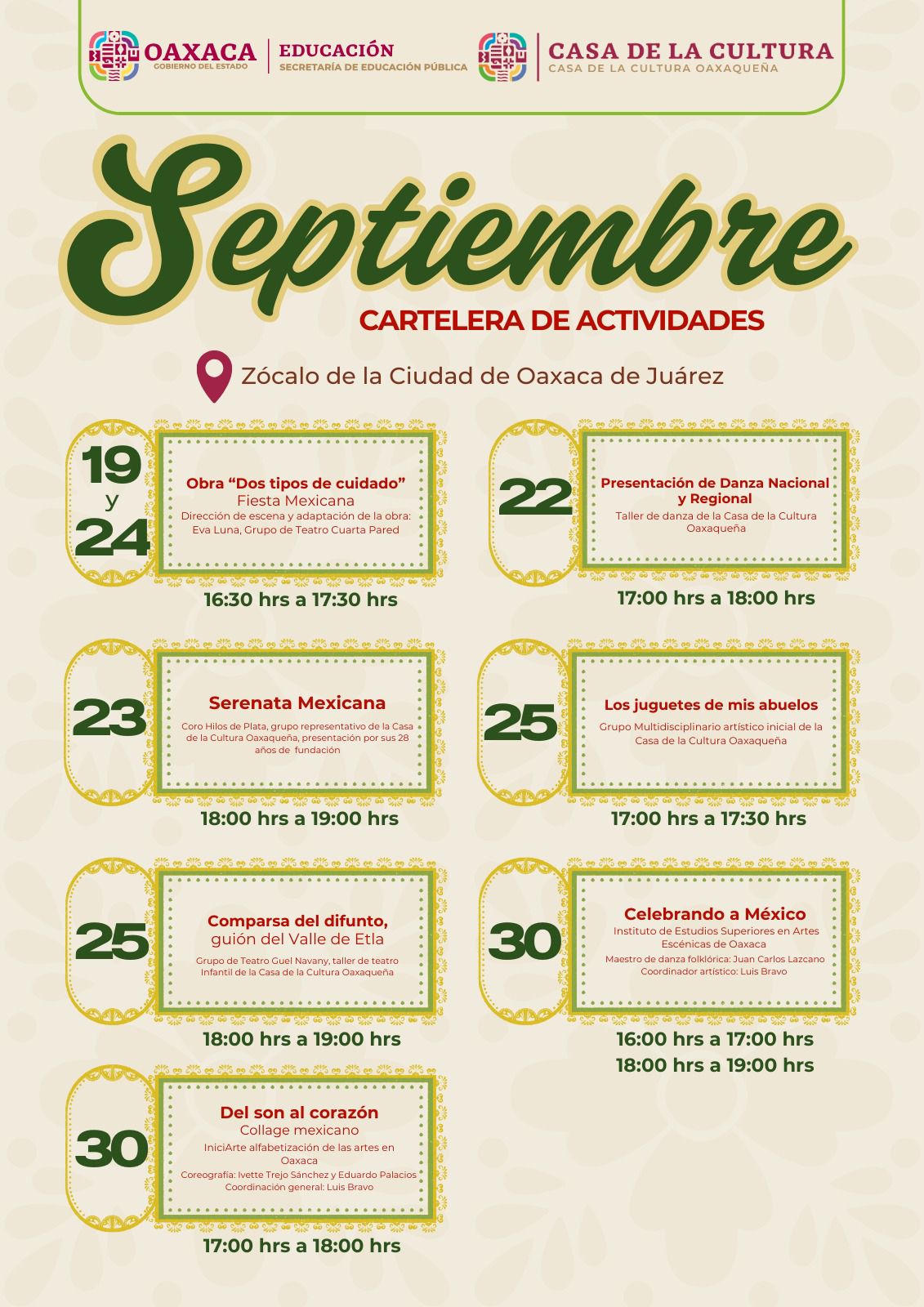 Celebra CCO “Septiembre” con danzas y obras de teatro