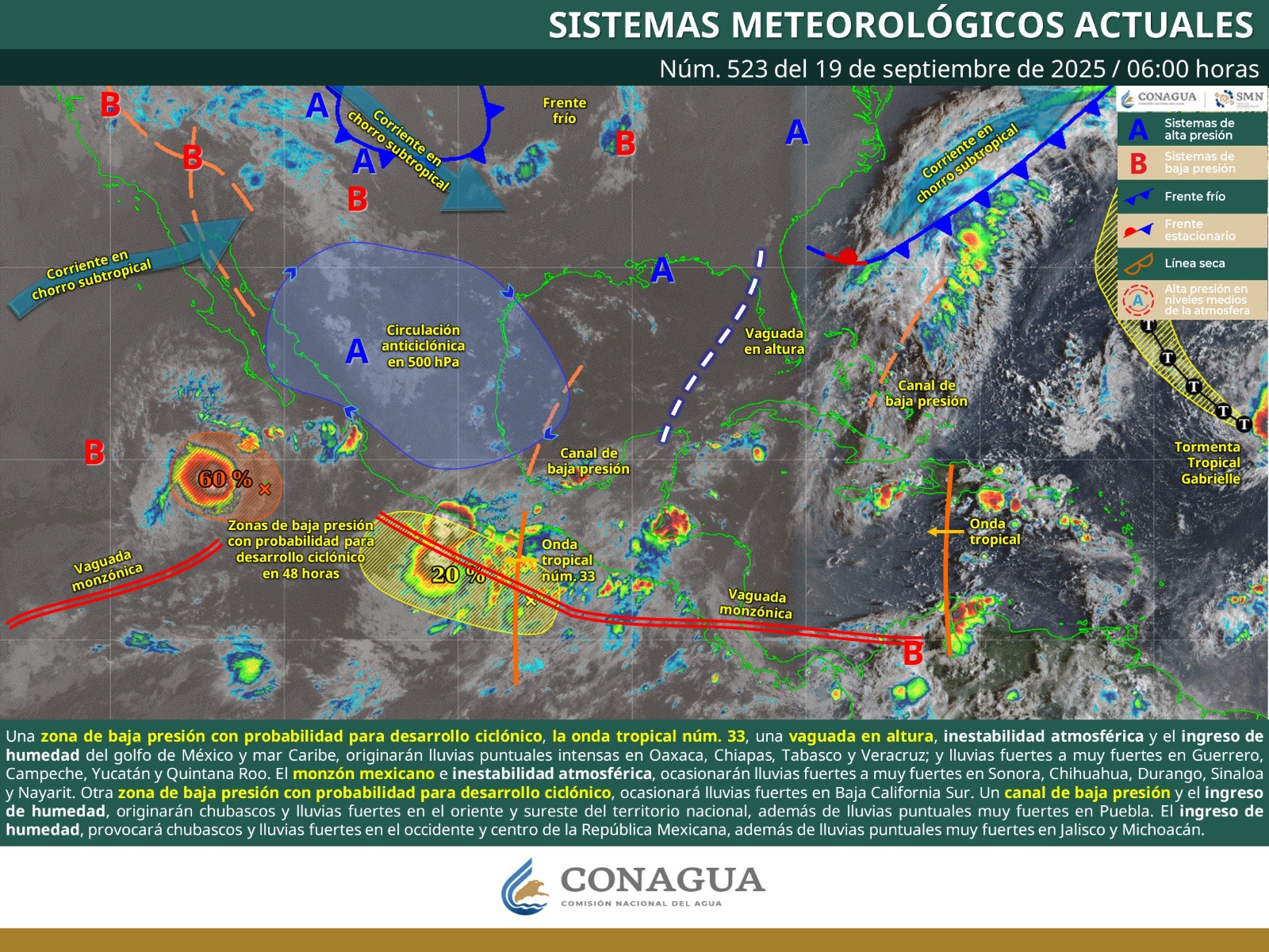 Se prevén lluvias de intensidad variable para este viernes en Oaxaca