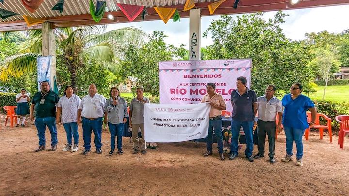 Certifica SSO a Río Modelo de Matías Romero como Comunidad Promotora de Salud