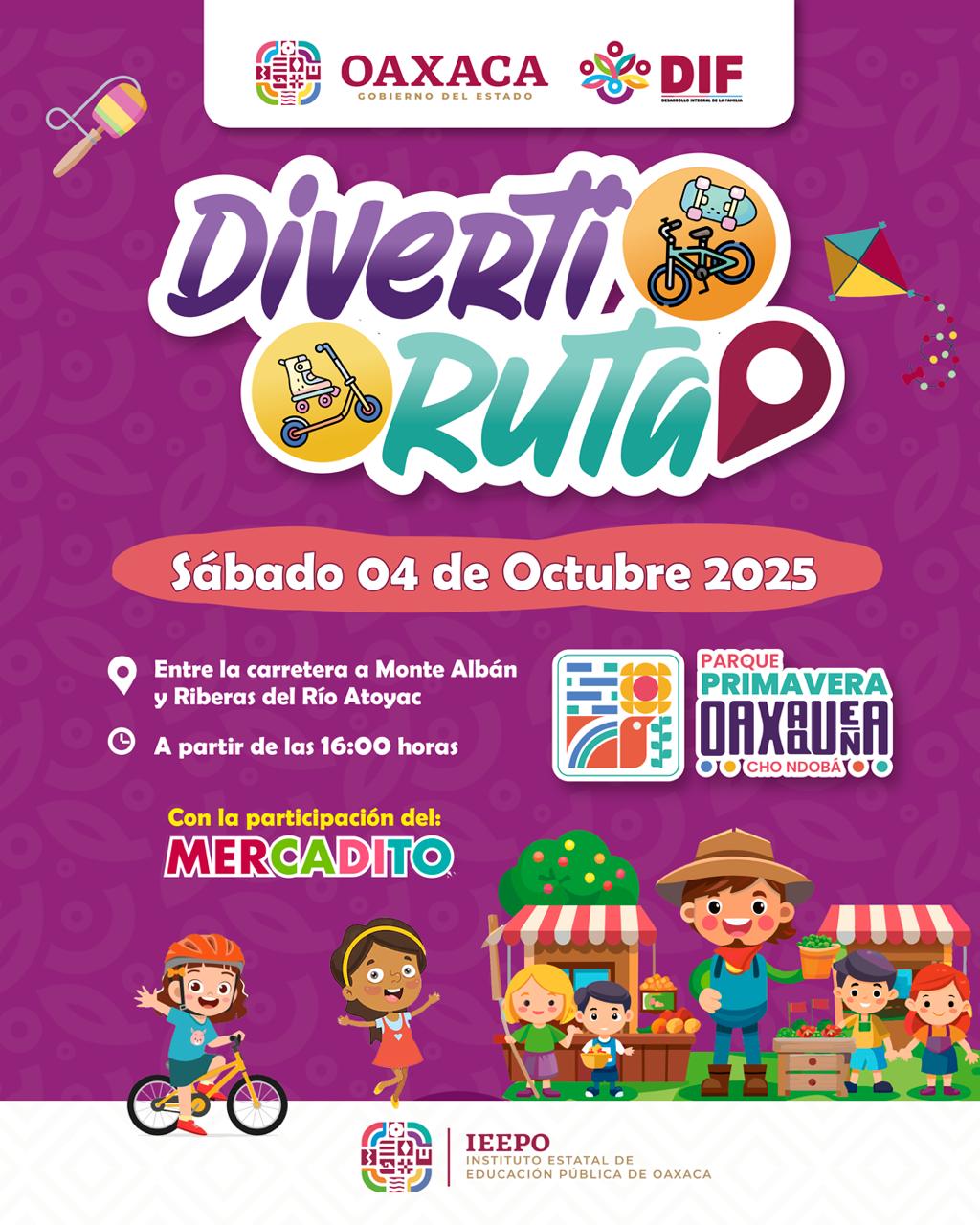 La edición 44 de la Diverti Ruta será este sábado 4 de octubre en el Parque Primavera Oaxaqueña
