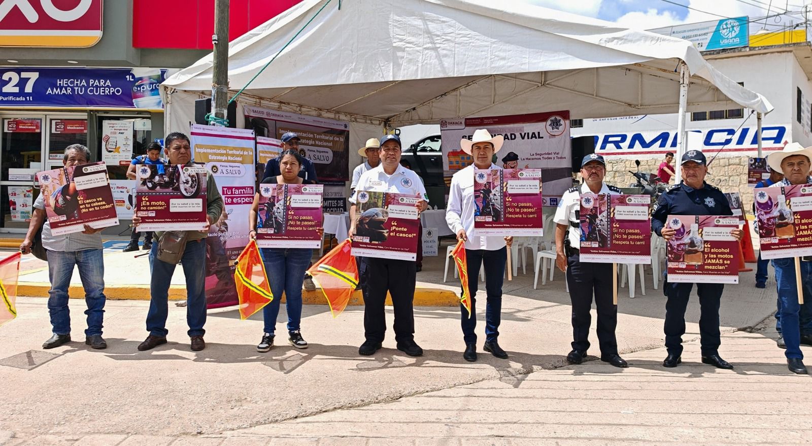 Implementa Policía Vial Estatal estrategia “Piensa, Lleguemos a Salvo” en San Martín Tilcajete y Miahuatlán de Porfirio Díaz
