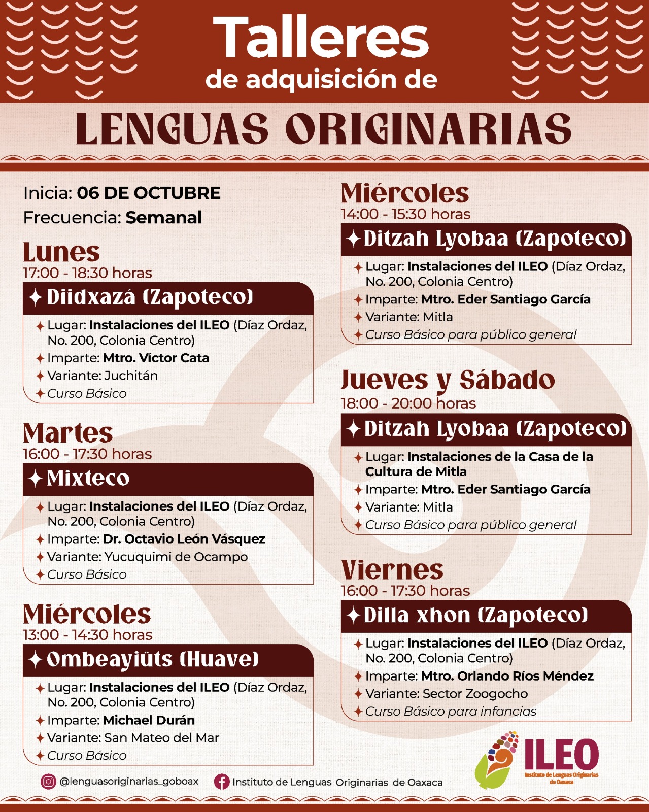 Invita Gobierno de Oaxaca a participar en Talleres de Adquisición de Lenguas Originarias