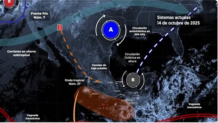 Emite Protección Civil aviso preventivo por fenómeno meteorológico con potencial ciclónico en el Golfo de Tehuantepec