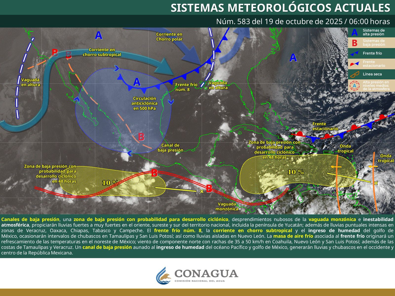 Este domingo prevén tormentas fuertes en algunas regiones de Oaxaca