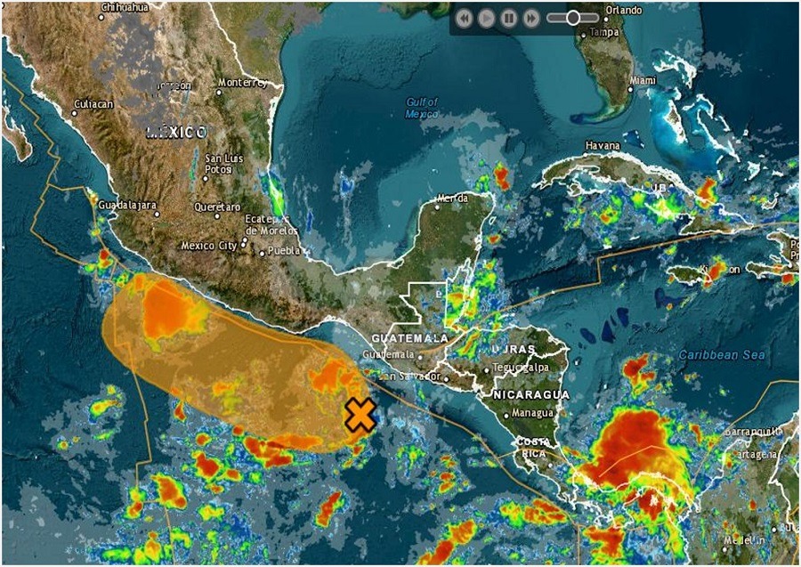 Mantiene CEPCyGR monitoreo por posible formación de ciclón tropical en el Golfo de Tehuantepec