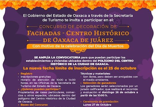 Este 25 de octubre cierra la convocatoria para el Concurso de Decoración de Fachadas: Sectur Oaxaca
