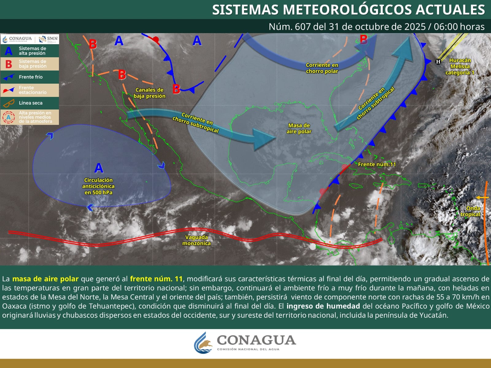 Se prevé ambiente frío en zonas altas de las serranías en Oaxaca para este viernes