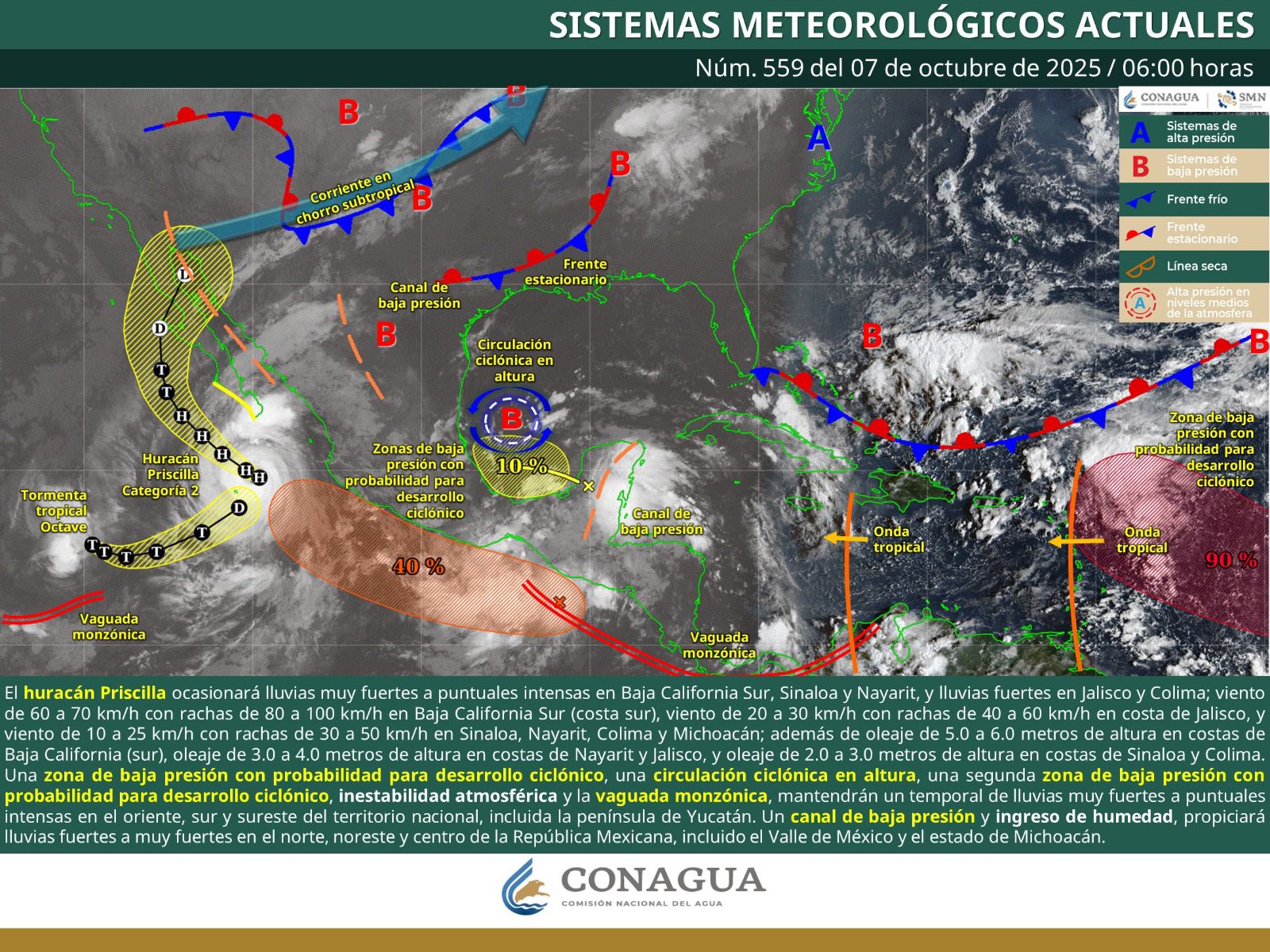 Pronostican fuerte temporal de lluvias y tormentas localmente intensas en Oaxaca