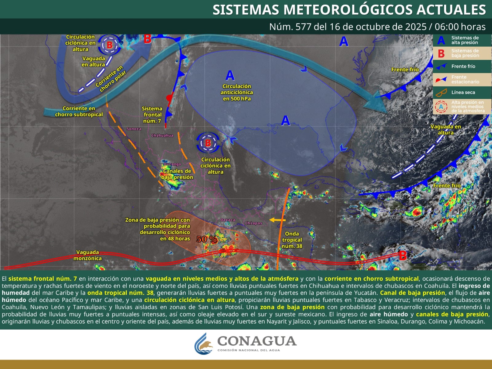 Pronostica Protección Civil lluvias con tormentas locales intensas en Costa, Istmo y Sierra Sur este jueves