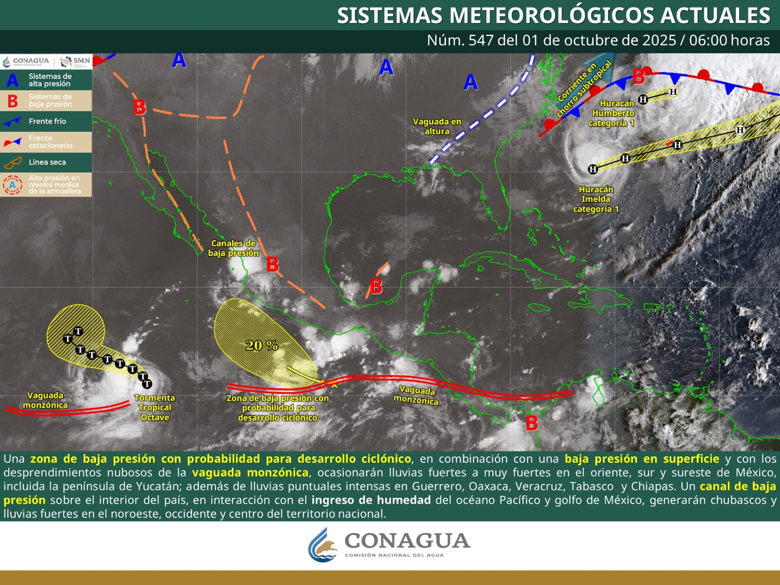 Se mantendrá la presencia de lluvias de intensidad variable durante este miércoles en Oaxaca
