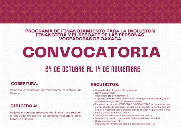 Convoca Gobierno del Estado a personas voceadoras acceder a financiamientos