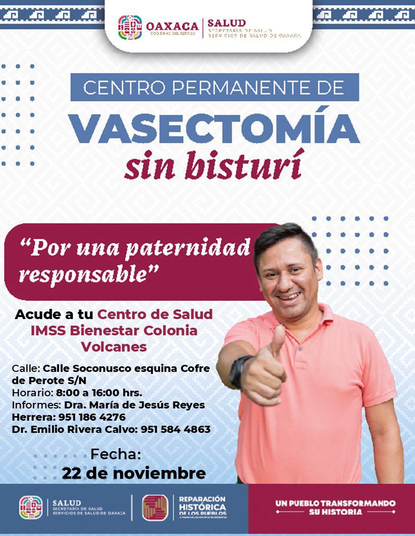 Impulsa SSO paternidades responsables con Jornada Gratuita de Vasectomía sin Bisturí