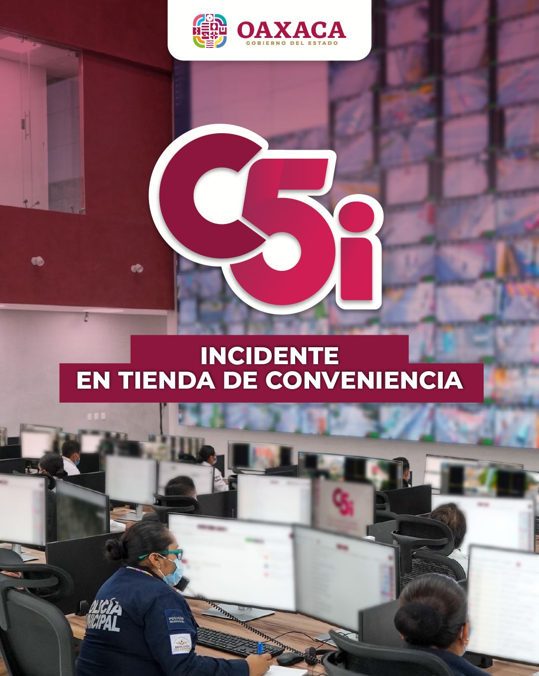 Coordina C5i Oaxaca aseguramiento de persona señalada por robo en tienda de conveniencia