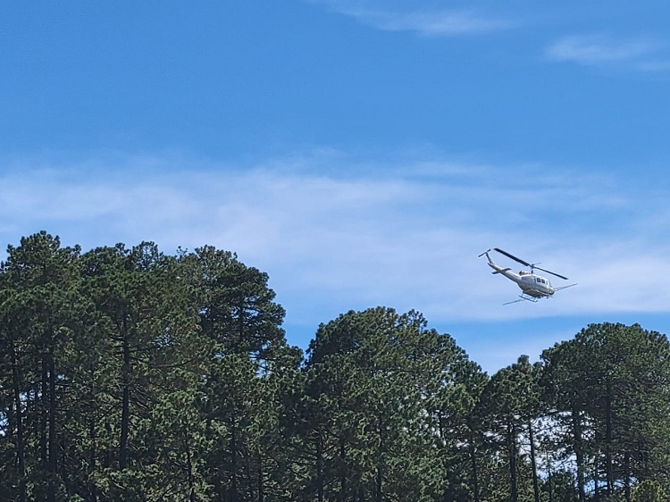 Culmina Coesfo primera etapa de aspersión aérea en San Andrés Yatuni para controlar y combatir plaga
