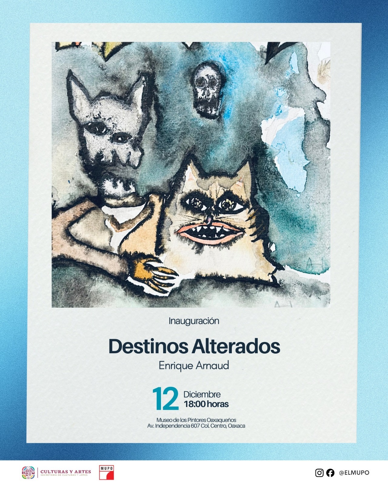 Invita Seculta a la inauguración de la exposición pictórica Destinos alterados de Enrique Arnaud Blum