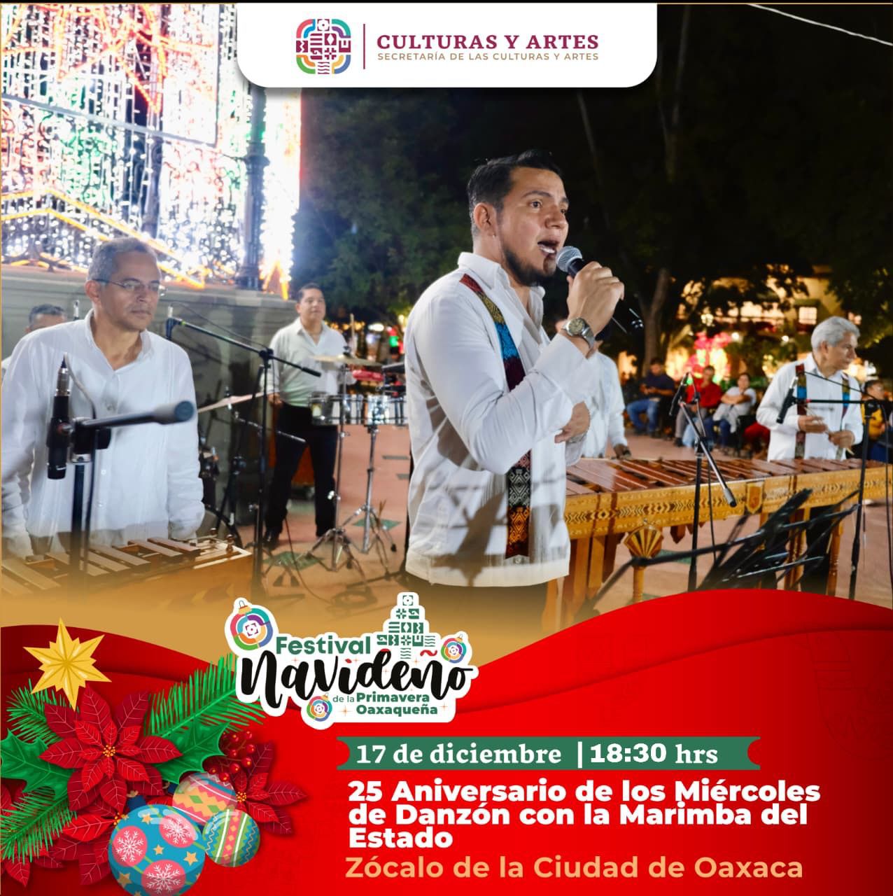 Invita Seculta a celebrar música, arte y tradición en el Festival Navideño de la Primavera Oaxaqueña