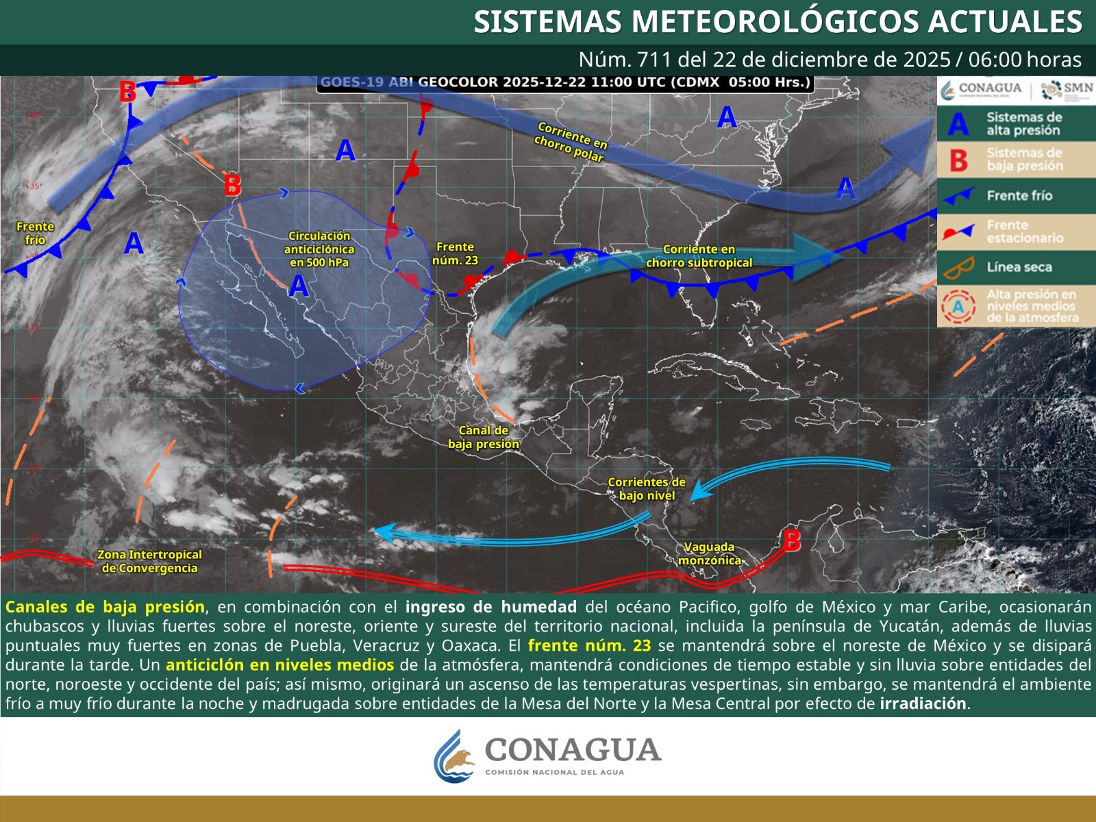 Se prevén lluvias y ambiente frío en gran parte del estado por inestabilidad atmosférica
