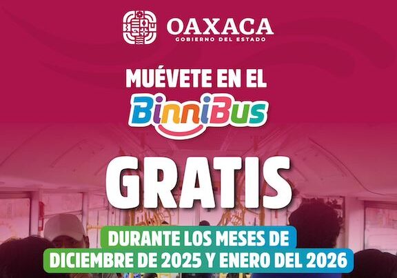 Mantendrá BinniBus servicio gratuito en Ruta Troncal Yuroo Viguera–Yuroo Xoxocotlán durante todo diciembre y enero 2026