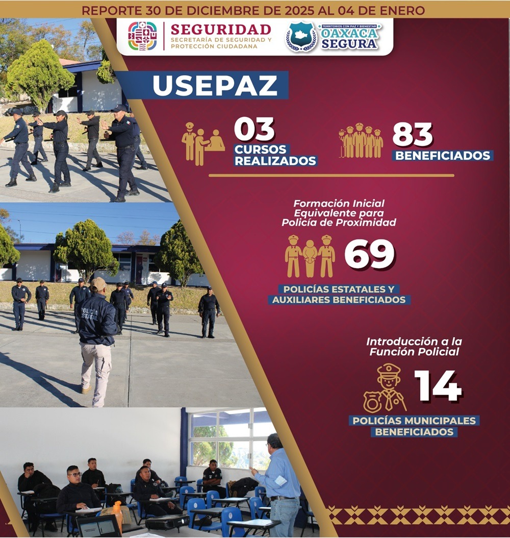 Capacita Usepaz a 83 policías estatales y municipales en proximidad social y responsabilidad de su función  