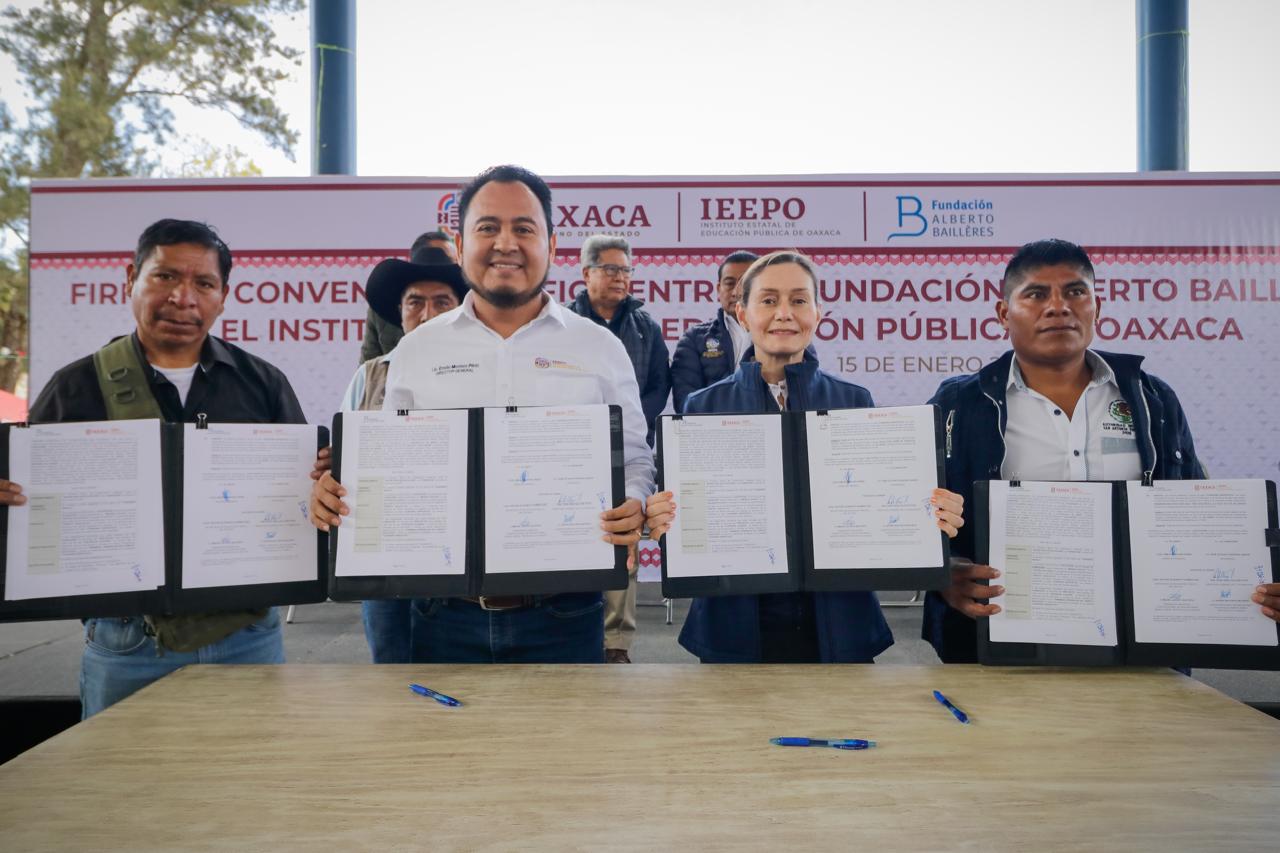 Concreta IEEPO alianza con Fundación Alberto Baillères para fortalecer la educación pública en la Mixteca