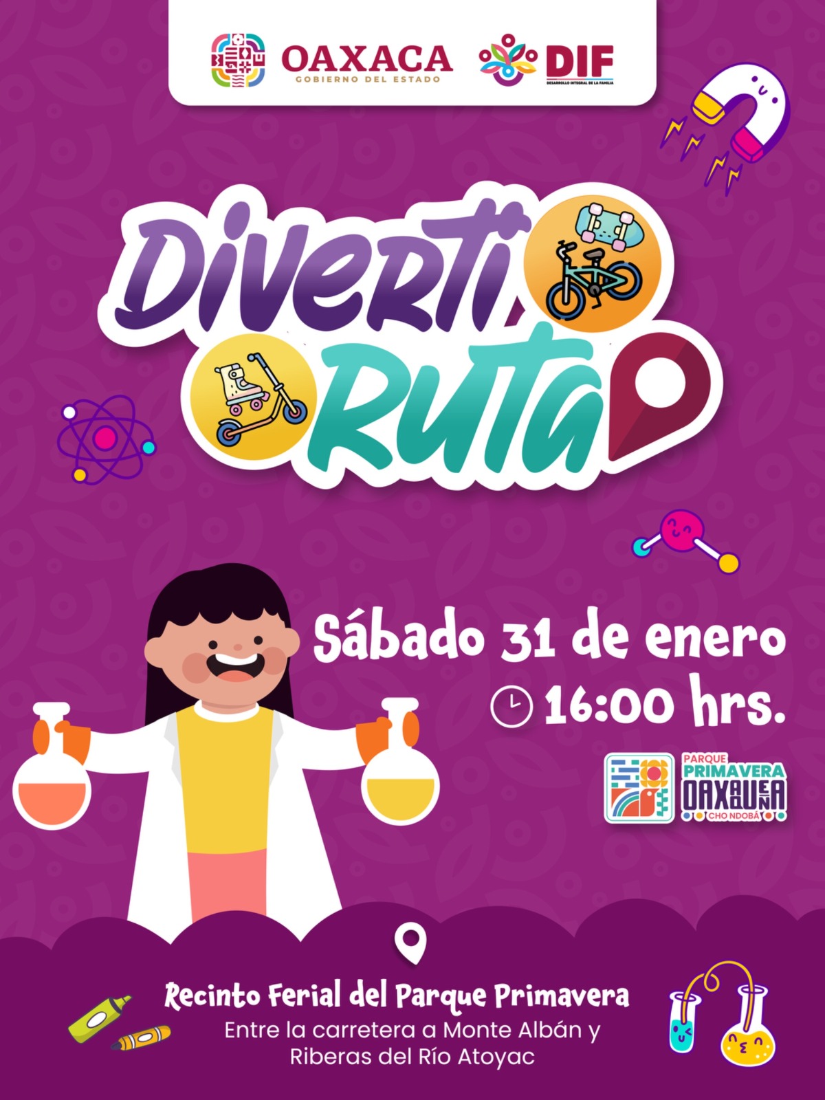 Invita DIF Oaxaca a disfrutar de una Diverti Ruta con mucha ciencia