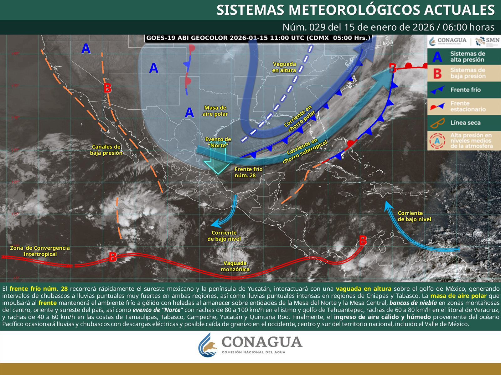 Pronostican lluvias, nieblas densas y ambiente fresco por frente frío número 28 en Oaxaca