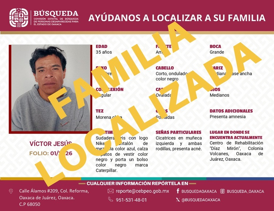 Logra CLB Oaxaca reintegrar a su núcleo familiar a persona que solicitó apoyo