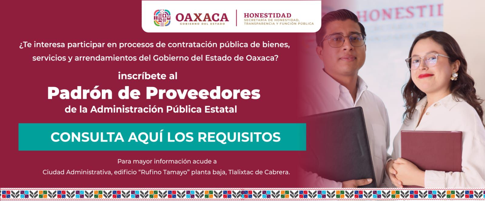 A partir de febrero, el Padrón de Proveedores de la Administración Pública Estatal será administrado por la Secretaría de Honestidad