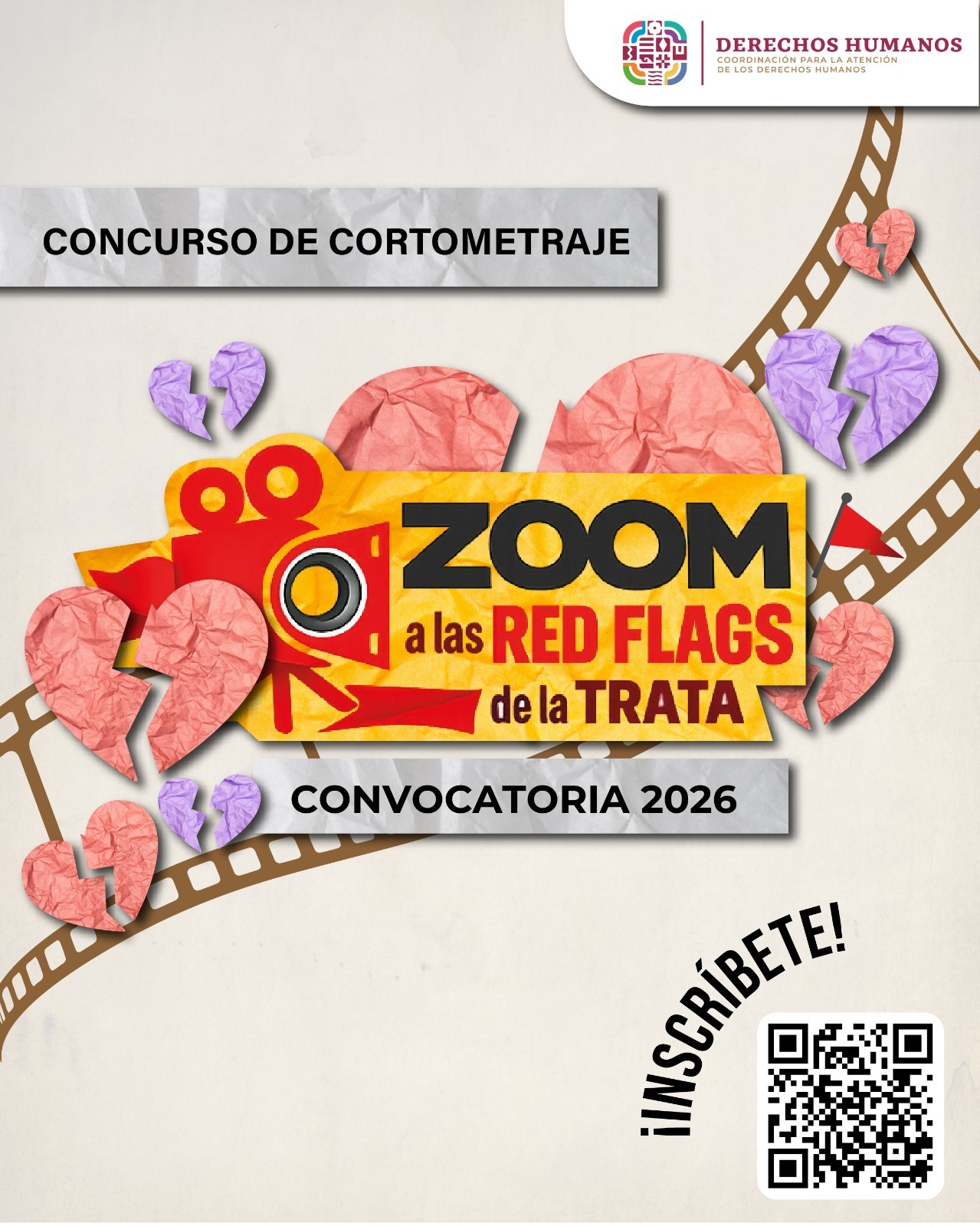 Invita CADH a participar en Concurso Estatal de Cortometrajes “Zoom a las Red Flags de la Trata”, orientado a la prevención de la trata de personas