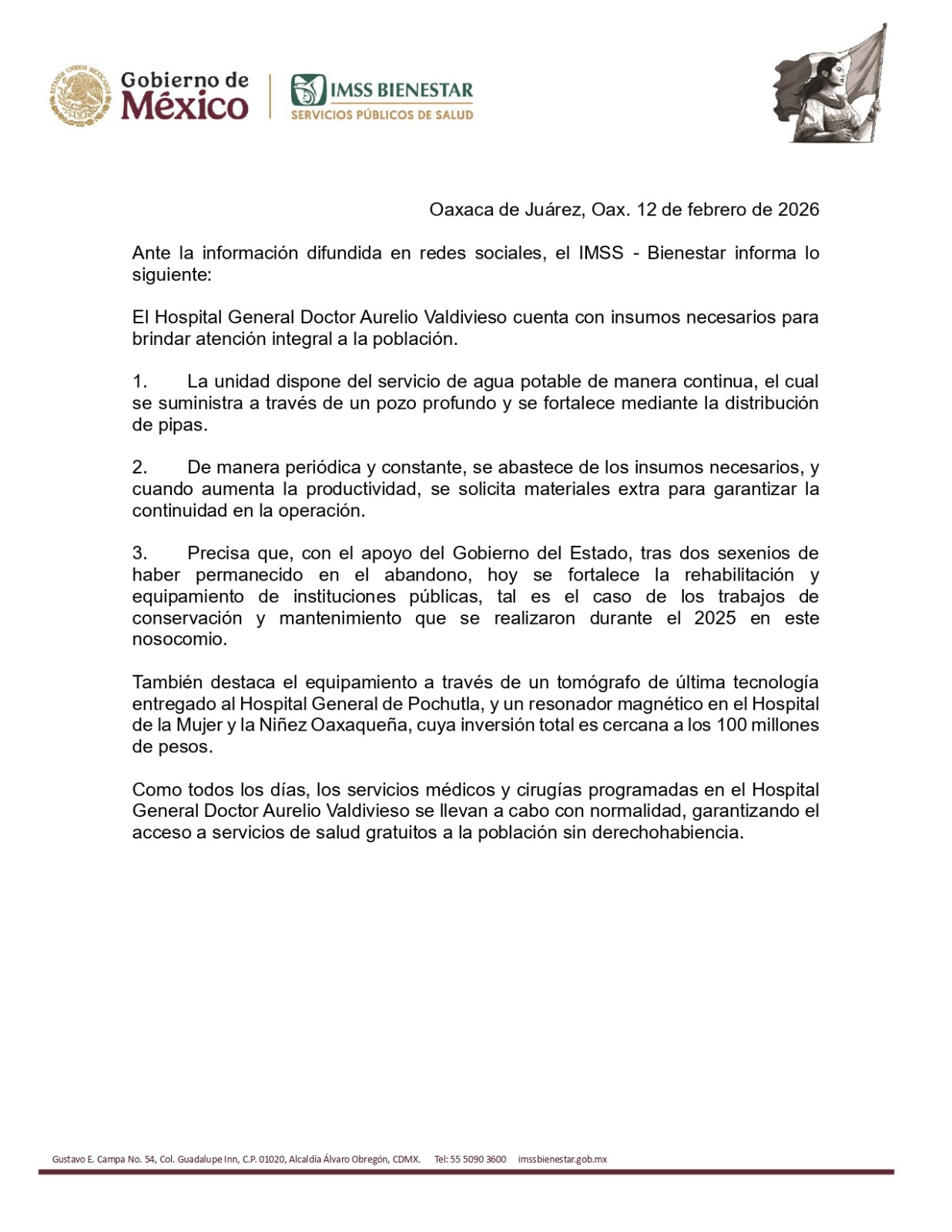 El Hospital General Doctor Aurelio Valdivieso cuenta con insumos necesarios para brindar atención integral a la población.