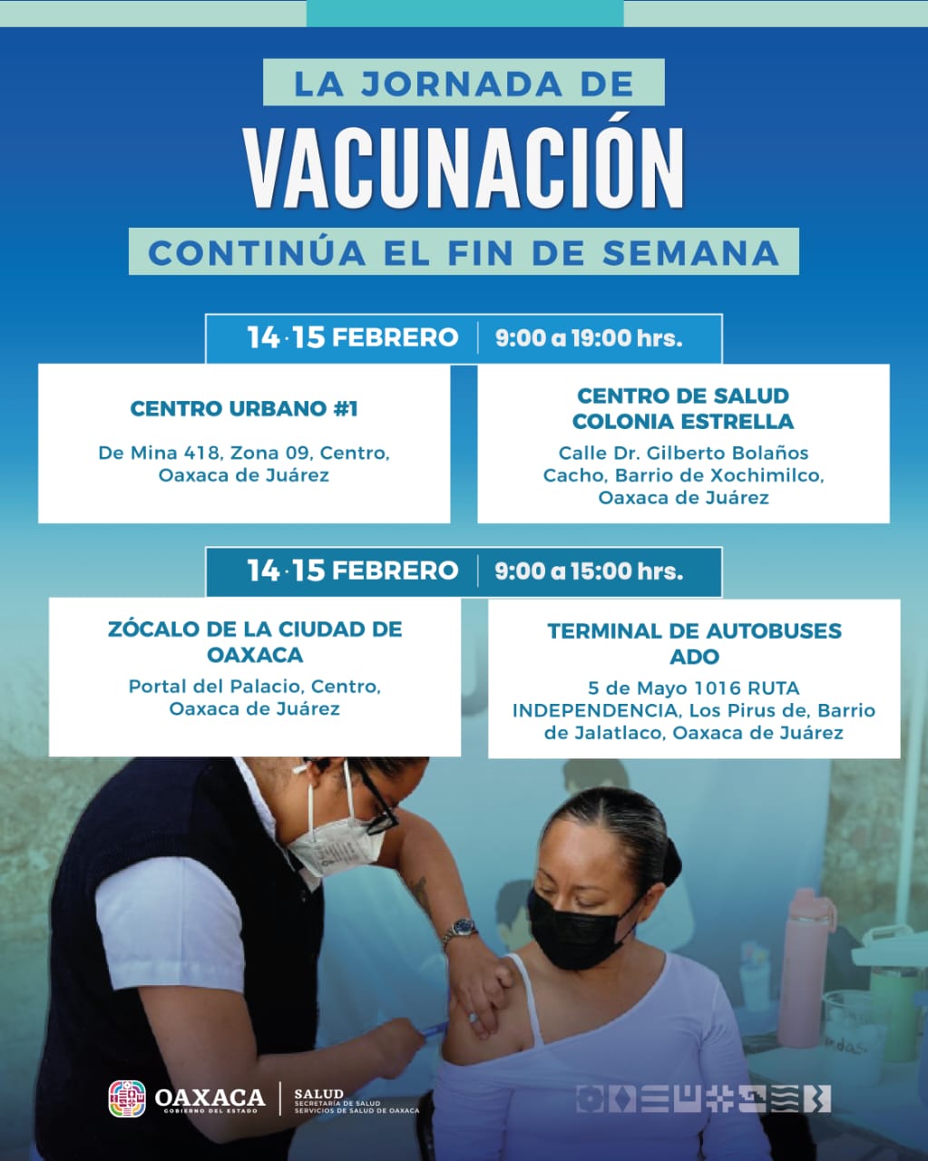 Anuncia SSO módulos de vacunación activos este fin de semana