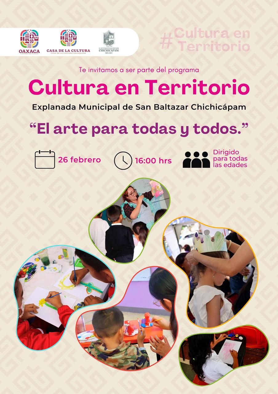 Anuncia CCO programa Cultura en Territorio en San Baltazar Chichicápam
