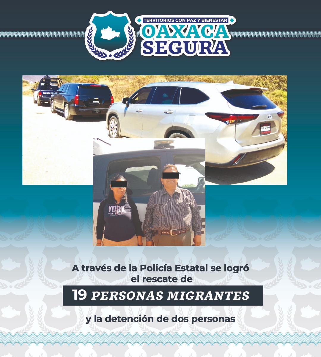 Rescata Policía Estatal a 19 migrantes en San Pedro Totolápam