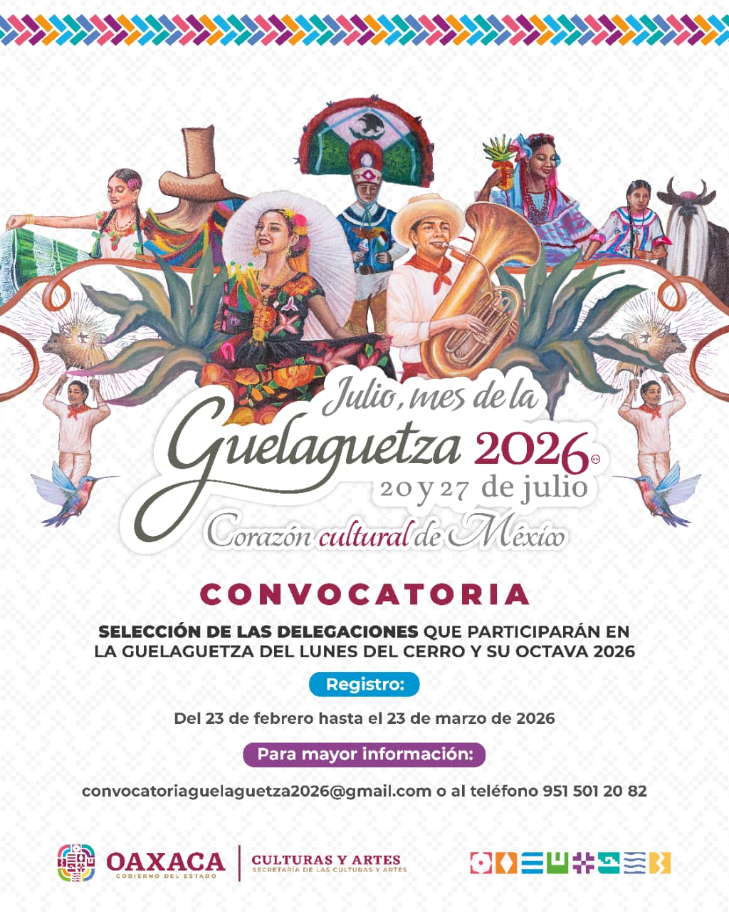 Convoca Seculta a participar en selección de las delegaciones de la Guelaguetza 2026